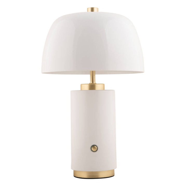 Lampa de masa fara fir, Leitmotiv, 18cm, alba, LED, inaltime 30cm