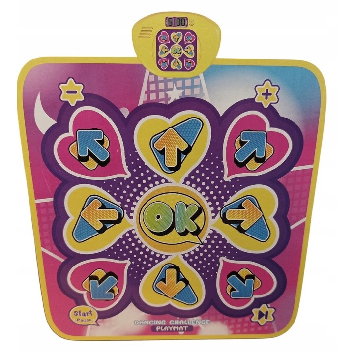 Интерактивен музикален килим Elefun Let's Dance, 100x87см, 2 режима на игра, 9 бутона, противоплъзгащ