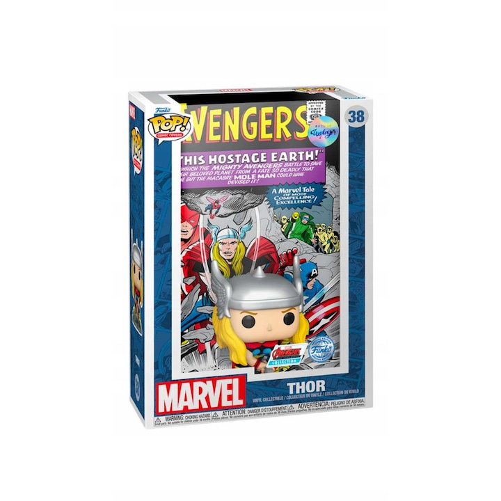 Колекционерска фигурка Funko Pop Marvel Тор Комикс корици 38, винил, кутия с прозорец