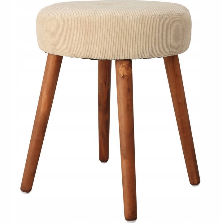 Taburet, Home Styling Collection, krém, 35x35x45cm, anyag poliészter, maximális terhelhetőség 100kg