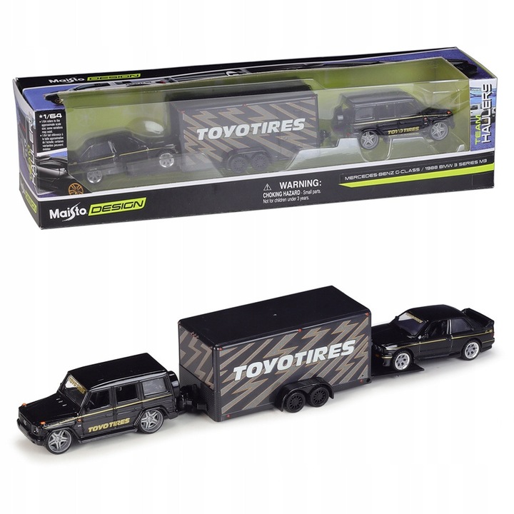 Автомобили Mercedes Benz G-Class Pan i Pani Gadzet, модел 1:64, черен, комплект с BMW M3