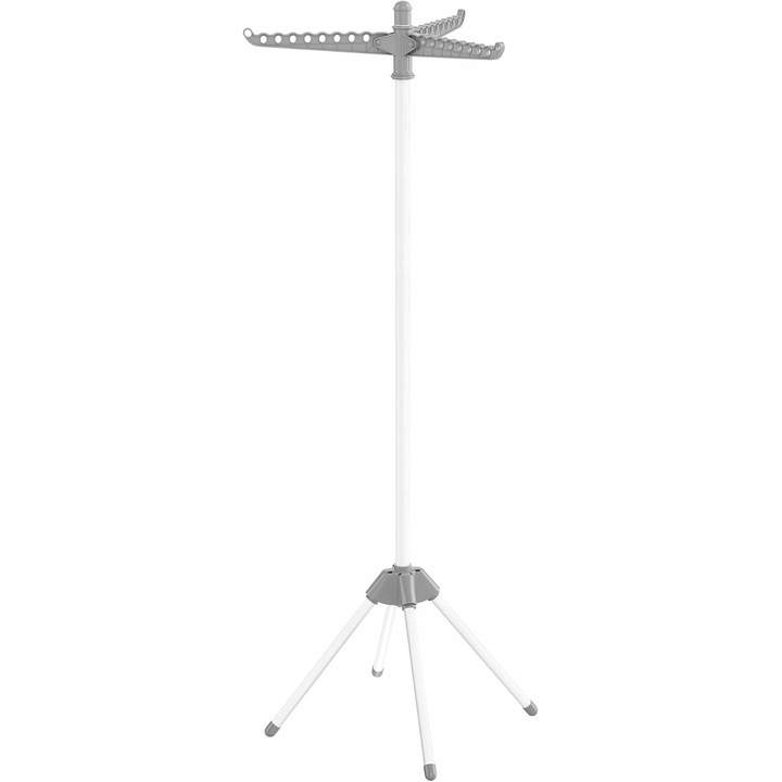 Függőleges ruhaállvány, 3 forgatható kar, 150x65cm, szürke-fehér, szett