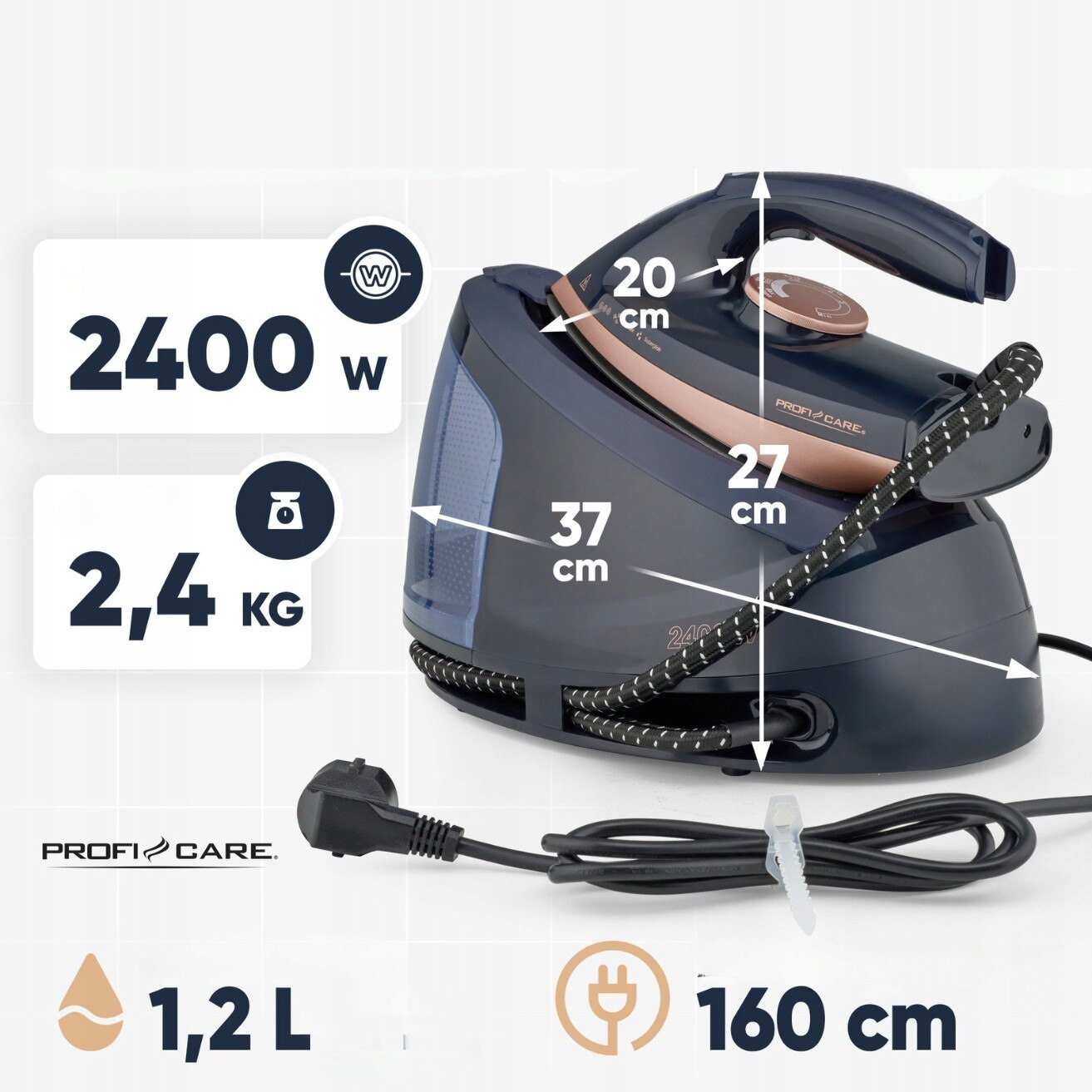 Generator Proficare, Statie Parowa, 2400W, Alb