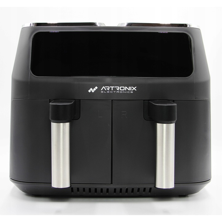 Olajmentes fritőz 8L, 2800W, 2 kosár, LCD vezérlés, ezüst