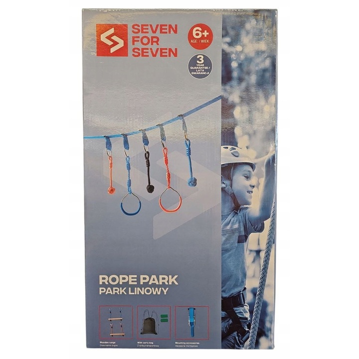 Parc linowy pentru copii, 39 elemente, set complet, prietenos cu natura, maxim 50 kg