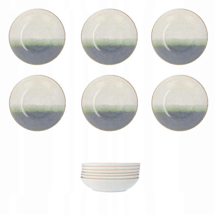 6 db mélytányér készlet 22cm, Lubiana, egyedi design, többszínű