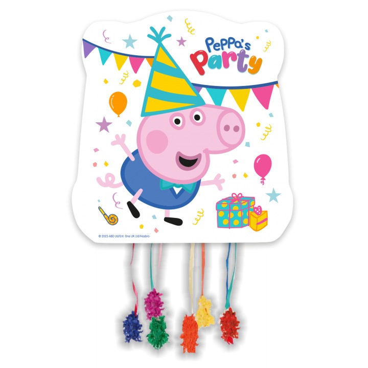 Pinata petrecere Peppa's Party cu corzi 28 x 33 cm