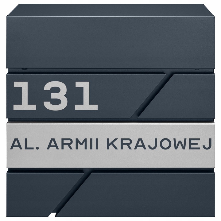 Cutie postala M-TEC Modern antracit, cu suport pentru ziare, 37x37x10,5cm