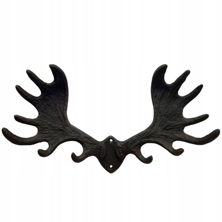 Cuier Skandi, model cu forme de coarne de elan, 36x7x20cm, negru mat