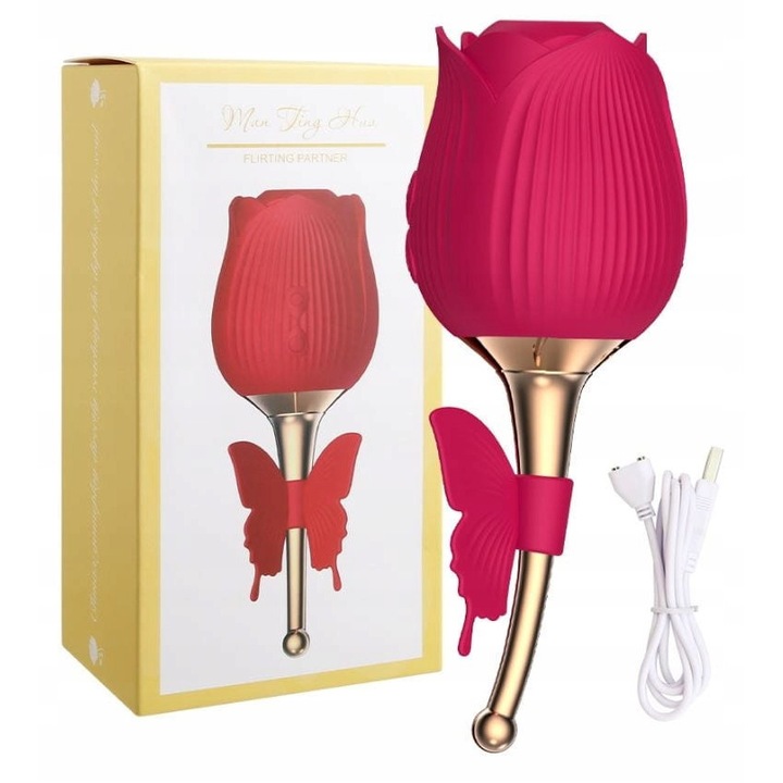 Vibrátor Zolta, 10 rezgési mód, 10 szívási mód, rózsaszín, 14,5cm