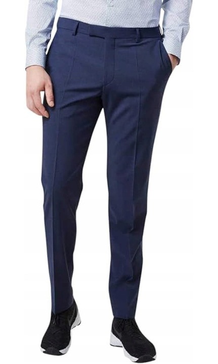 Pantaloni barbati Pierre Cardin, lana/poliester/elastan, bleumarin, 54 EU