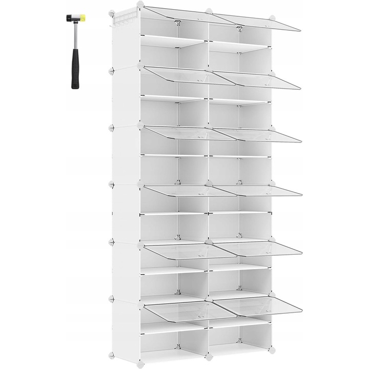 Moduláris cipőtartó, 12 rekeszes, fehér, 30x40cm
