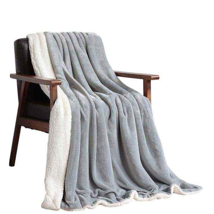 Patura polara Queen Size 220x240cm, rosie, moale si pufoasa