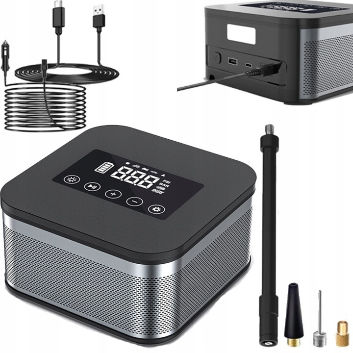 Compresor fara fir Freedconn C3106, 150 PSI, acumulator 7800mAh, LED, set accesorii