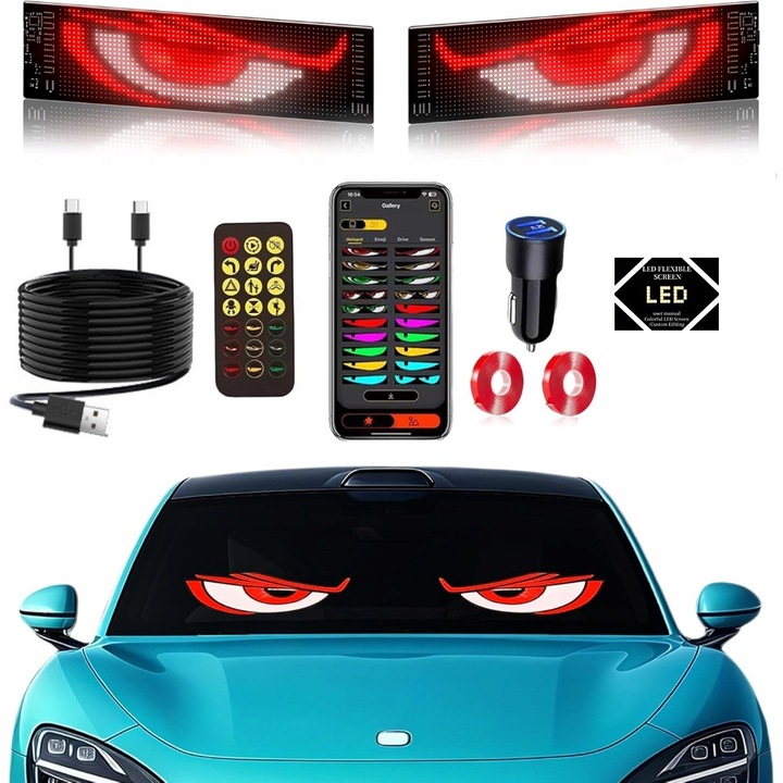 Set 2 becuri LED Devil Eyes, 3.6x14.7in, pentru automobile