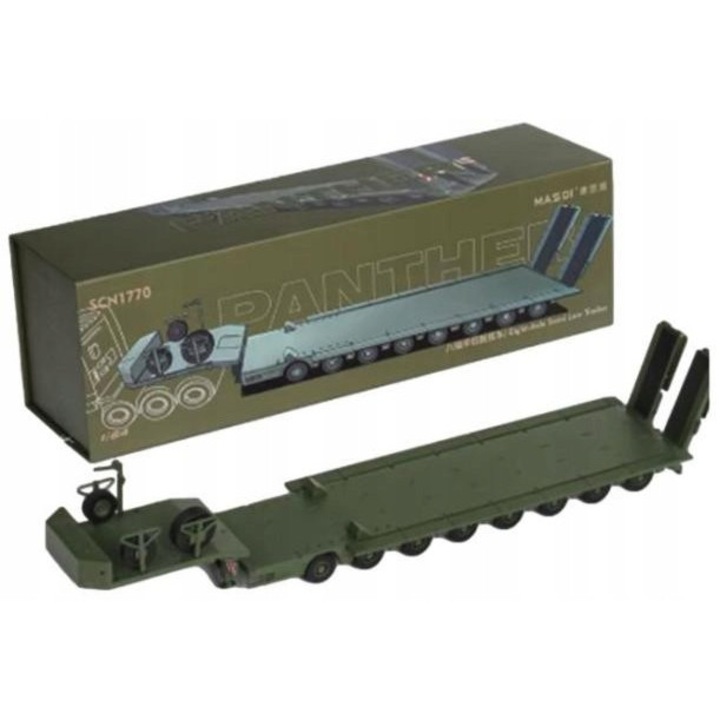 MASSDI 1:64 SCN1770 - Félpótkocsi 8 tengelyes „Semi Low Plate Trailer” ZÖLD