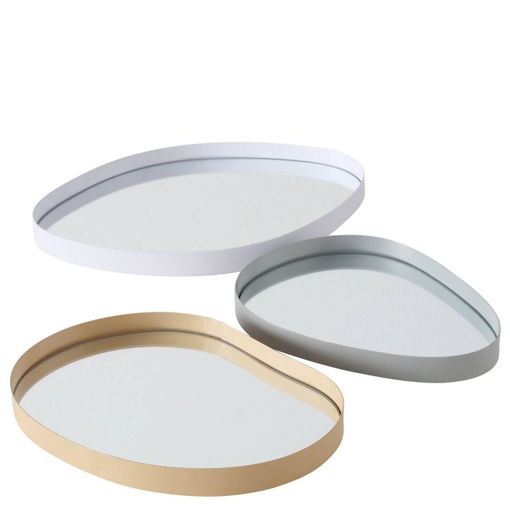 Set 3 tavi decorative Boltze, metal, lustra, 23x17cm, 25x19cm, 32x23cm