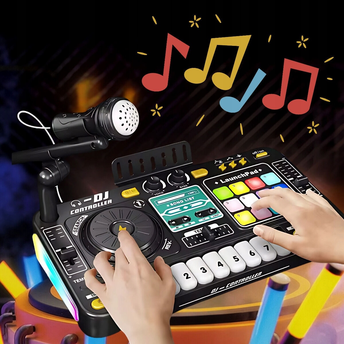 Детска DJ конзола Suprimo, с микрофон, Bluetooth, LED осветление