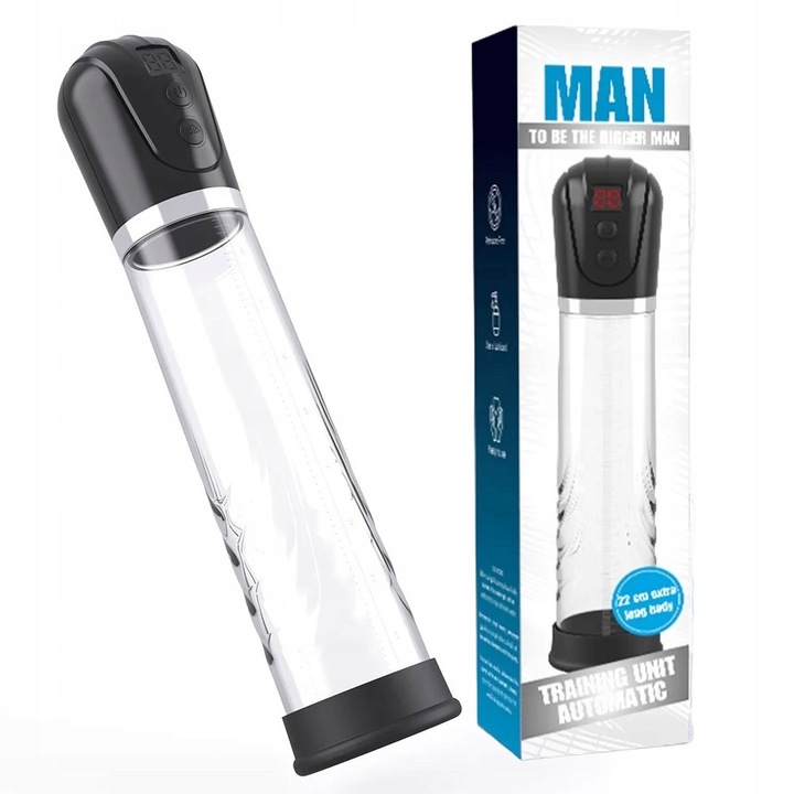 Електрическа секс помпа с LCD дисплей, Night Fantasy, 23x7см, 4 нива на засмукване, вграден акумулатор