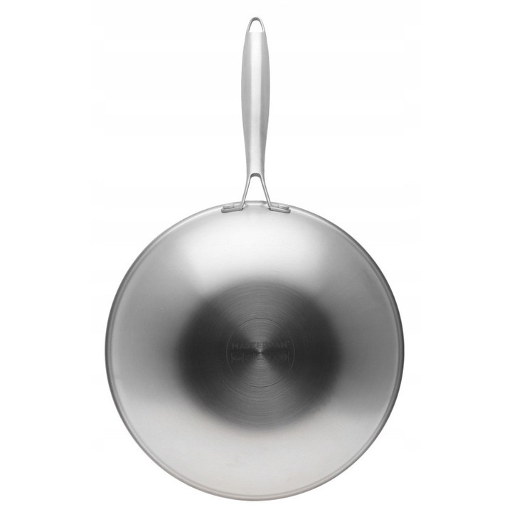 Tigaie wok adanca, 32cm, neagra, cu capac, suprafata antiaderenta, inox