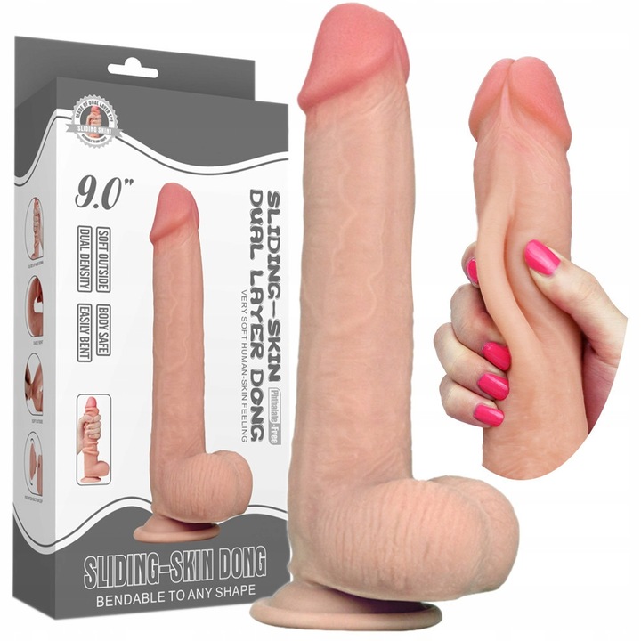 Dildó XXL, Ero-Bull, 23cm, szilikon TPE, vízálló, tapadókoronggal