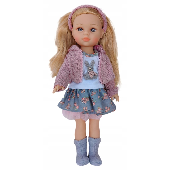 Papusa interactiva ADAR, 38cm, canta si vorbeste, cu haine detasabile, ambalata in cutie de cadou