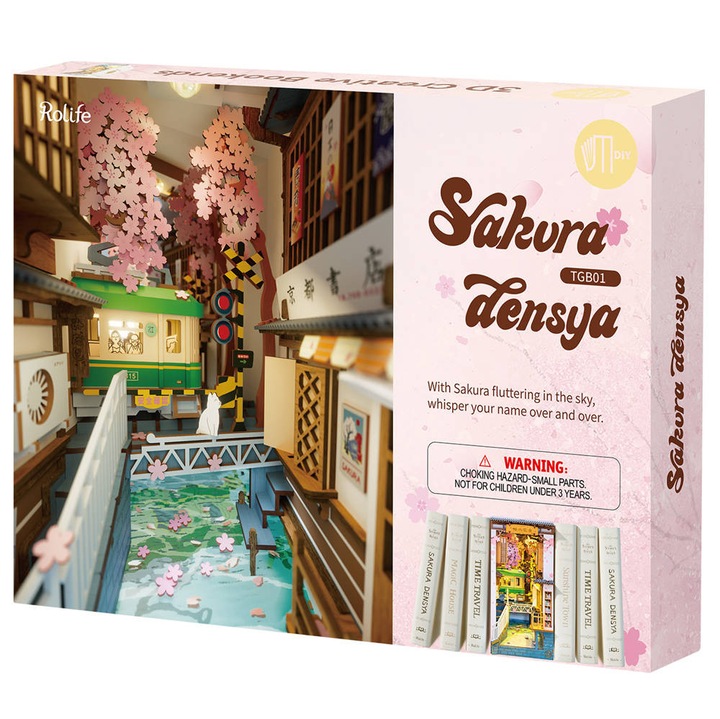 Set model 3D din lemn, miniatura peisaj Tokyo, LED, 22x12x19cm