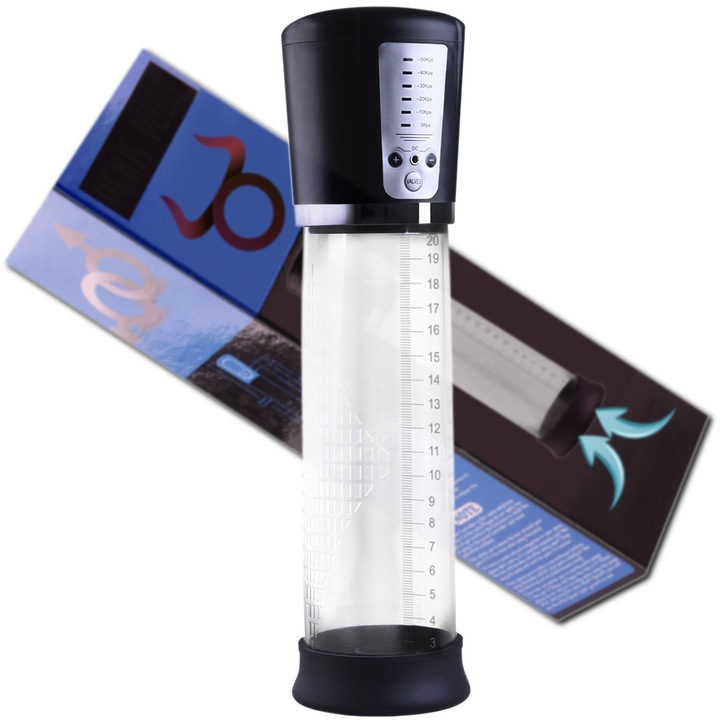 Автоматична секс помпа Ero-Bull, 5 нива на мощност, черна, 20,5 см