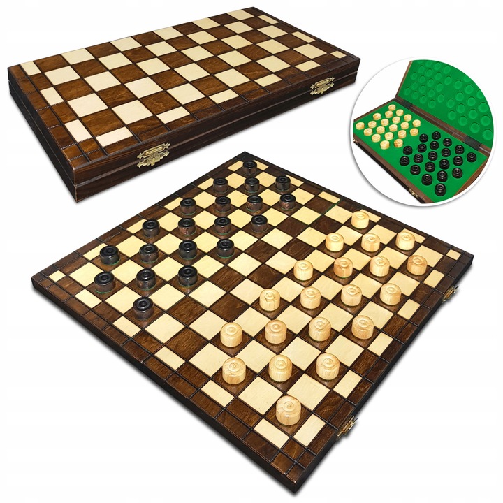 Set jocuri de sah si table, WARCABY, clasice, mari, 40x40cm