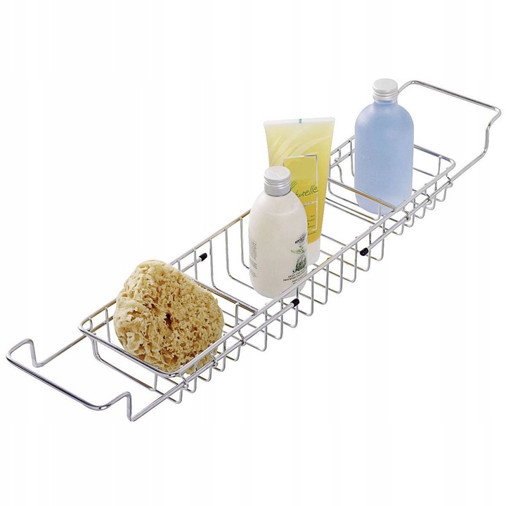 Kádpolc, Wenko, 58-92x13cm, rozsdamentes acél, bordázott design