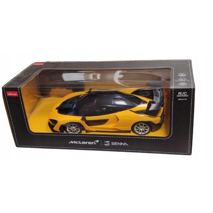Masinarc távirányítós McLaren Senna, 1:18, sárga-fekete, 260x85x72mm, sebesség akár 10 km/h