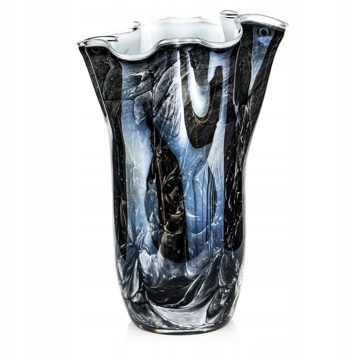 Vaza decorativa din sticla colorata "Wstazka", 35cm, forma neregulata, 250x350mm, set 1 bucata