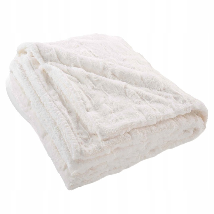 Patura Douceur d'interieur, 180x220cm, bej, din poliester, moale si calduroasa