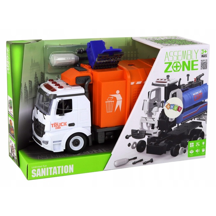 Camion de gunoi interactiv Swede, design realist, efecte luminoase si sonore, 3 ani+