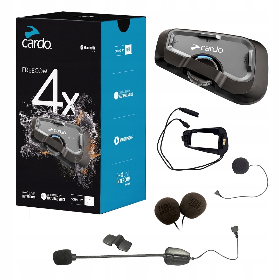Intercom Cardo Freecom 4X, set, Bluetooth, 4 persoane, 48x75x20mm