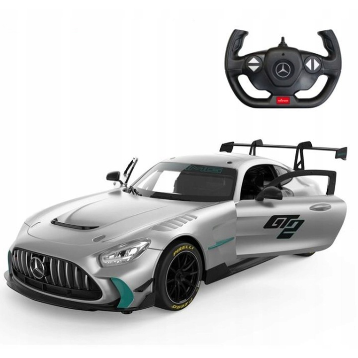 Masinuta Rastar Mercedes AMG GT2 R/C 1:14, culoare neagra, dimensiune 1:14
