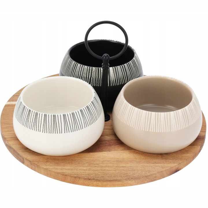 Kerámia tál készlet nassoláshoz, Excellent Houseware, 3 darab, 22x22x11cm