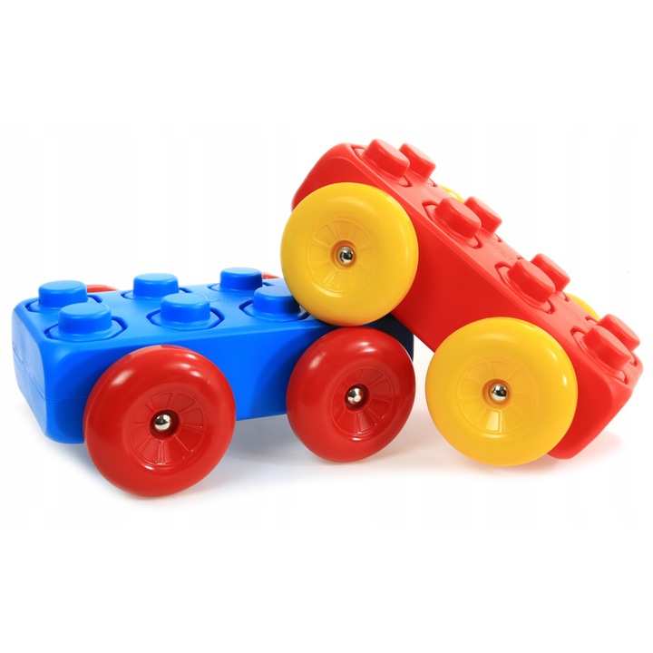 Комплект кубчета CEGLY с колела, Marioinex, 2 броя, 31x15.5x8 см, многоцветни