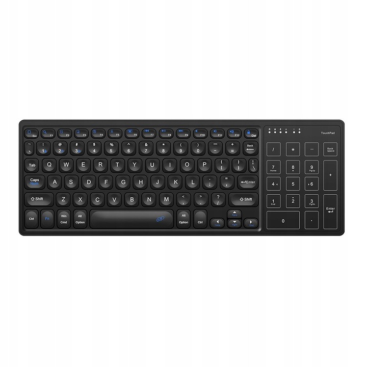 Tastatura wireless DUAL MODE, neagra, 43,5x12x2cm, compatibila cu Windows, iOS, Android