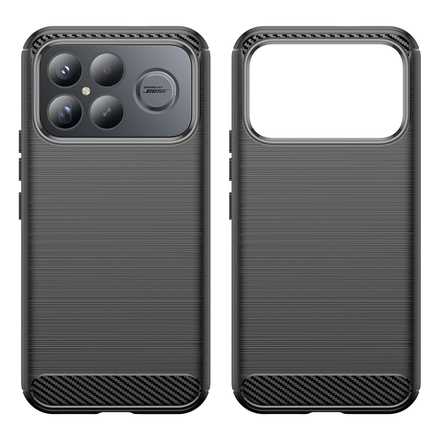 Husa pentru Poco F8 Ultra Daden Carbon Flexibila Antisoc, Hybrid Antisoc, Negru