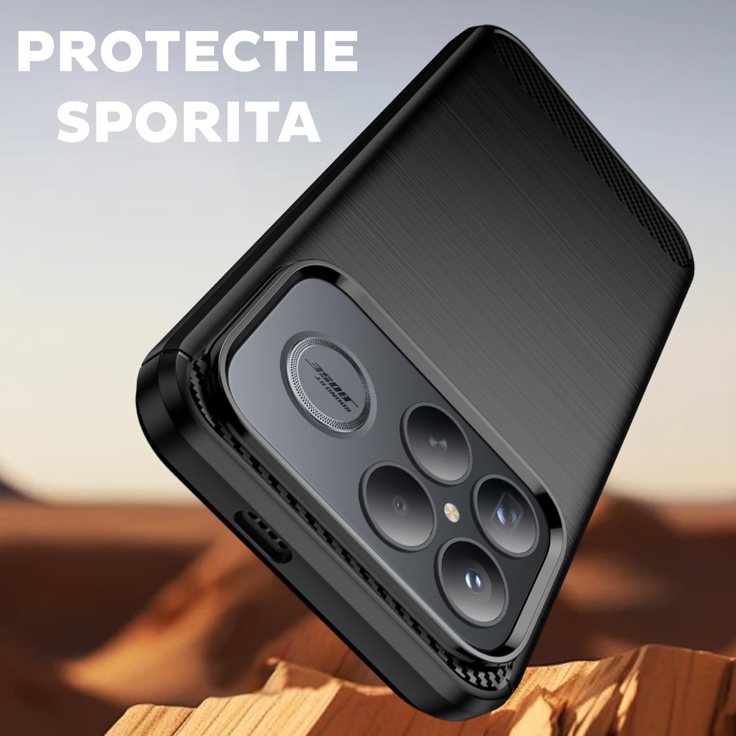 Husa pentru Poco F8 Ultra Daden Carbon Flexibila Antisoc, Hybrid Antisoc, Negru