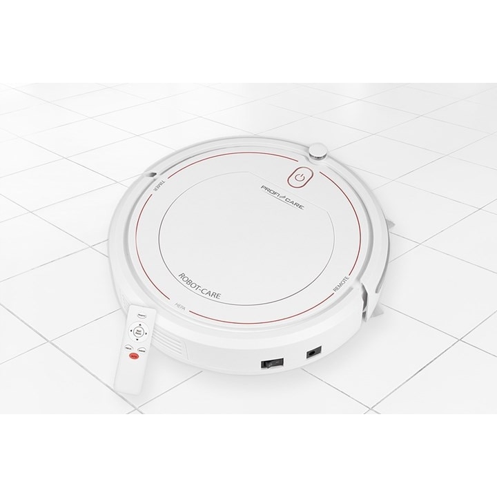 Robot aspirator ProfiCare PC-BSR 3042, alb, 3 moduri de curatare, control de la distanta, 7.5cm inaltime