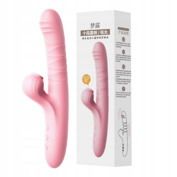 G-pont vibrátor, Éjszakai fantázia, rózsaszín, 24cm x 3,6cm, 7 szívószint, 10 rezgési mód