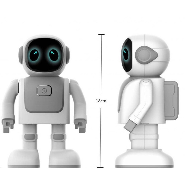 Robot interactiv Robert, programabil Bluetooth, cu difuzor integrat, 5W, set complet