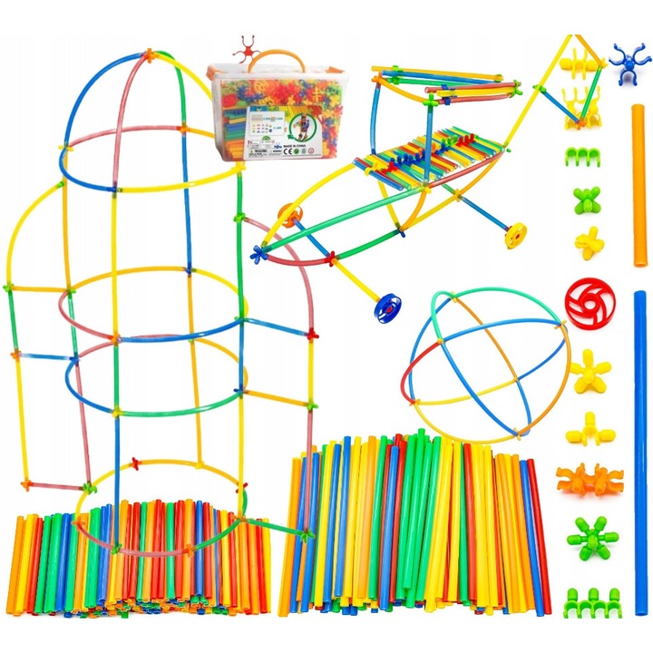 Set de constructie Klocki Slomki 1200 elemente, 20x10cm, multicolor, dimensiune cutie 29x20x18cm