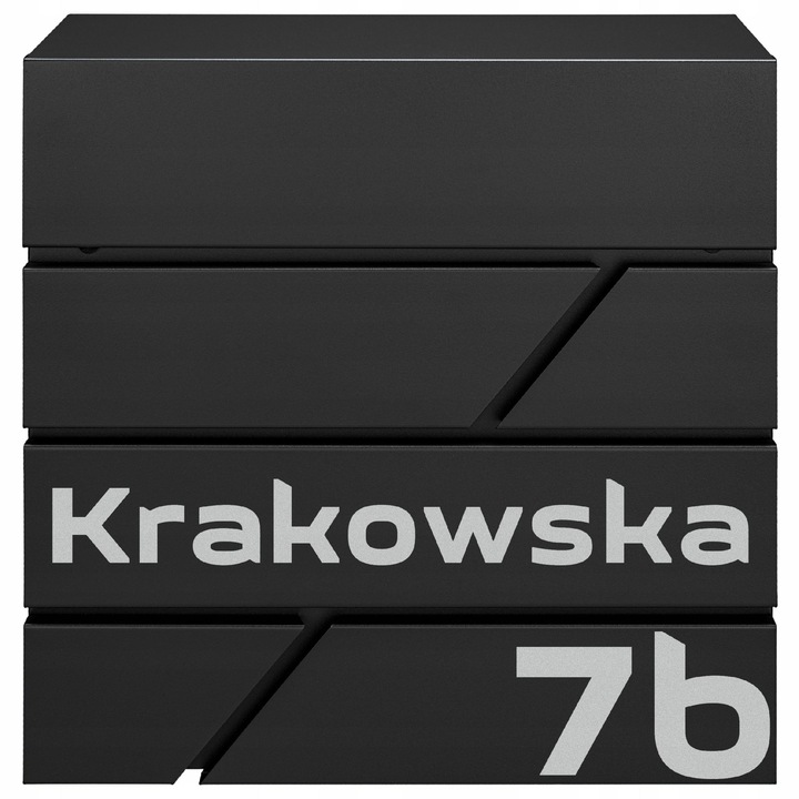 Cutie postala M-TEC MODERN, neagra, 37x37x10,5cm, cu suport pentru ziare, 2 chei