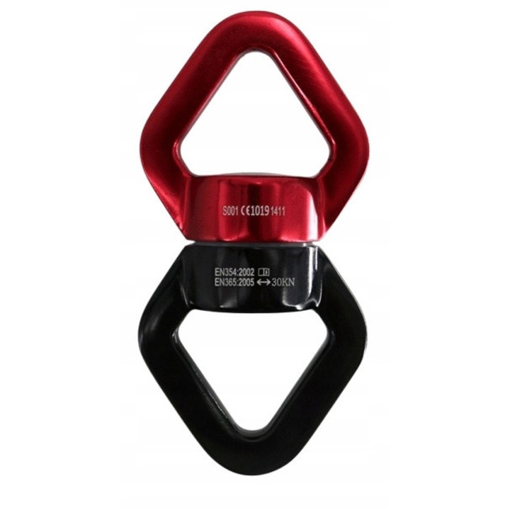Többfunkciós forgó eszköz hegymászáshoz, 30KN, piros és fekete, 5,5x10,8cm, szett