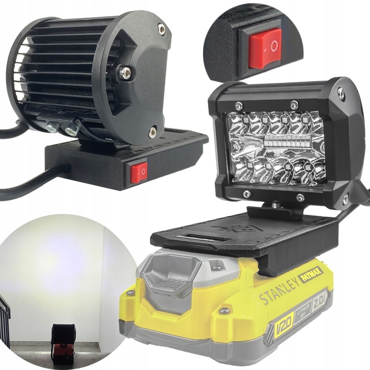 LED работна лампа, P4U, 20 LED, 7000 лумена, бяла, 110x110x26мм