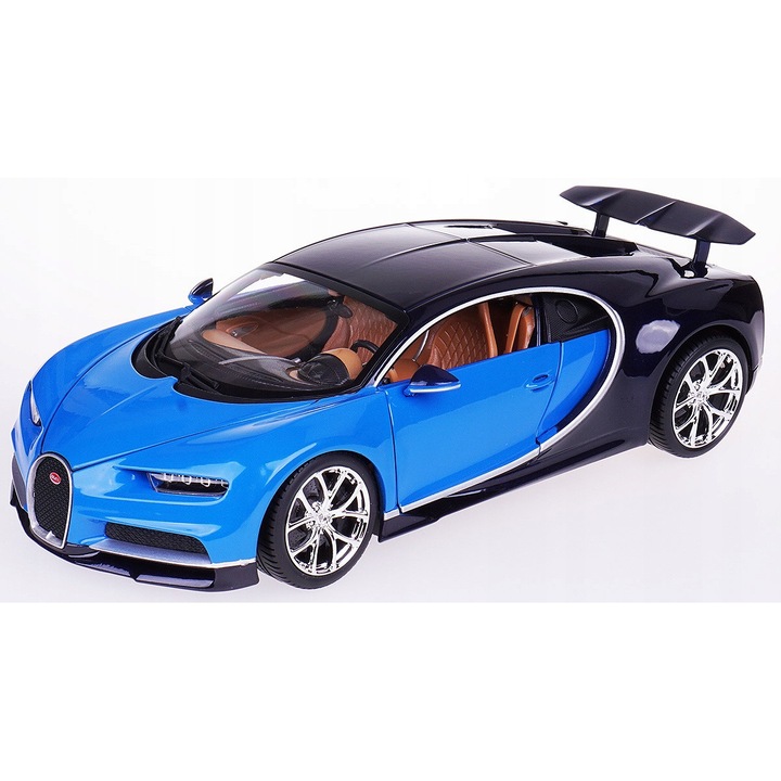 Fém modell BUGATTI CHIRON 1:18, kék, 25,5x12x7cm