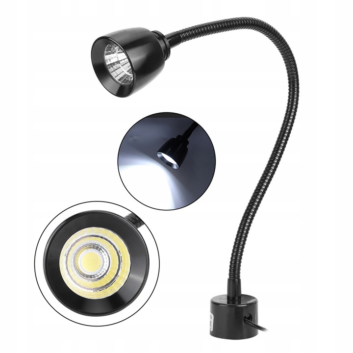 Lampa de lucru LED 7W, magnetica, metal, 45cm, lumina alba
